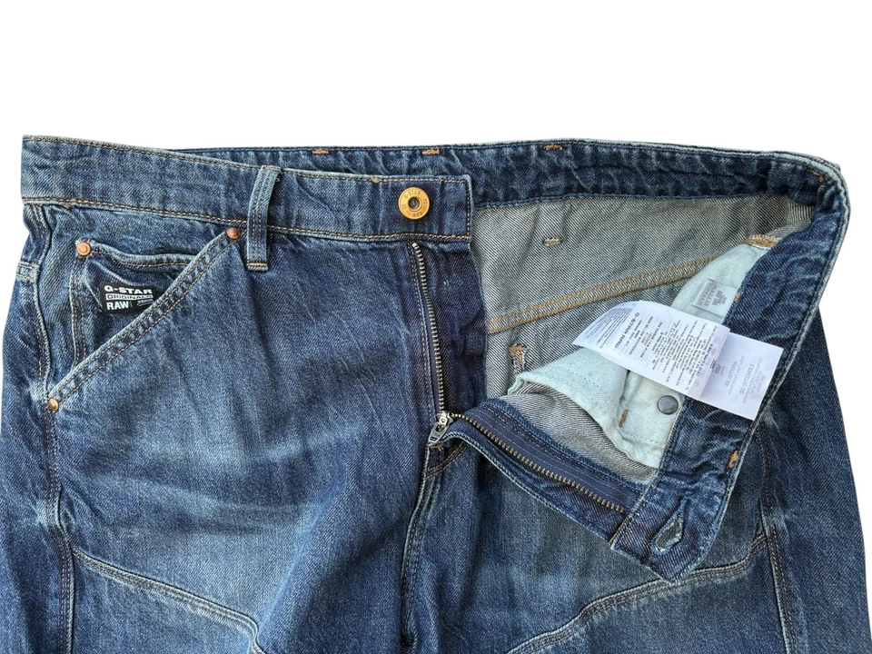 Pantalones de mezclilla finos de algodón de tiro medio azules G-Star 5620 3D Low Boyfriend para mujer W28 L32 Foto 2 de 4