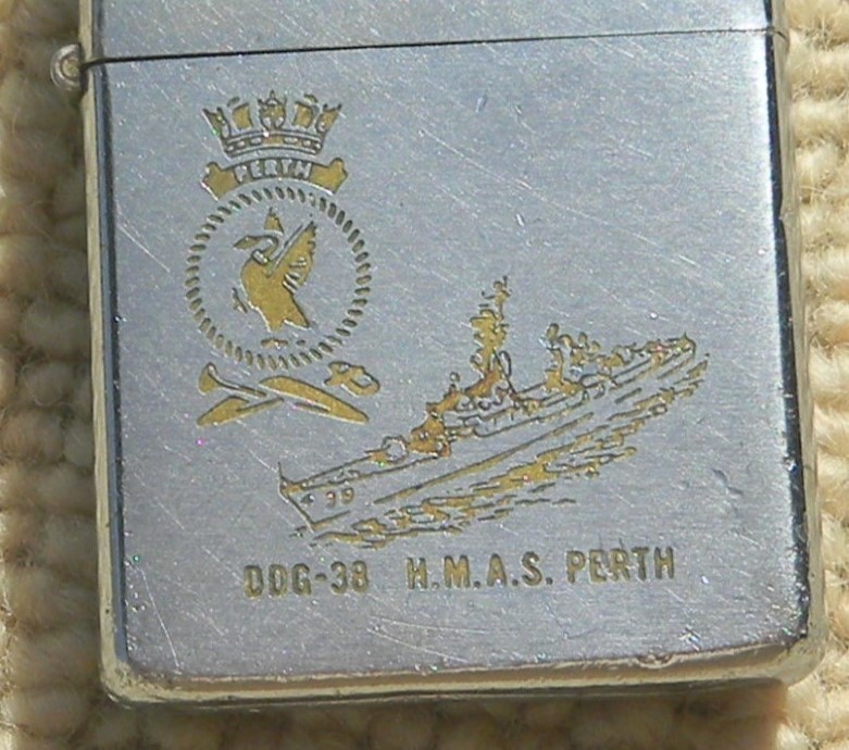 ORIGINAL,ZIPPO, H M A S  PERTH DDG 38 -Australia-KOREA-VIETNAM  ORIGINAL Lighter