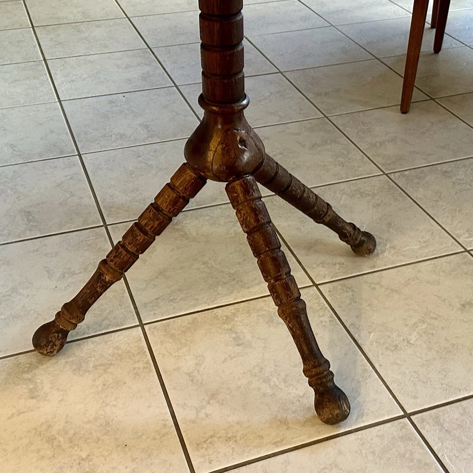 Antique Victorian Arts & Crafts Oak Coat Tree Hall Tree Stand - Image 2 of 4