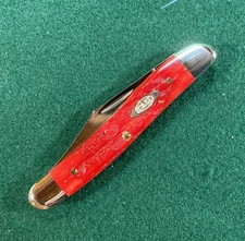 Case XX Medium Jack, Dark Red Peach Seed Jig Bone, Model 31955, Pattern 62087 CV
