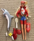 1994 Vintage Mattel Baywatch Barbie Doll with dolphin & Sounds & accessories