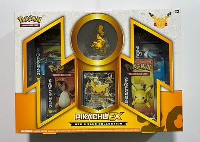 403139) Pokemon 2016 Pikachu EX Red & Blue Collection Box