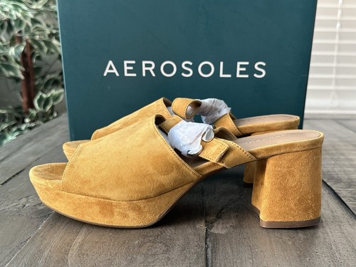 Aerosoles Women’s US 9.5 Comfortable Cosmic Sandal in Tan Genuine Suede # 682 - Picture 6 of 15