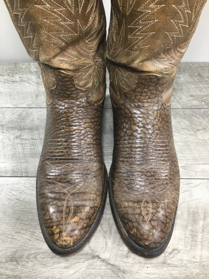 Botas vaqueras de cuero occidental Dan Post punchy Buckaroo de colección para hombre talla 10,5 Foto 4 de 4