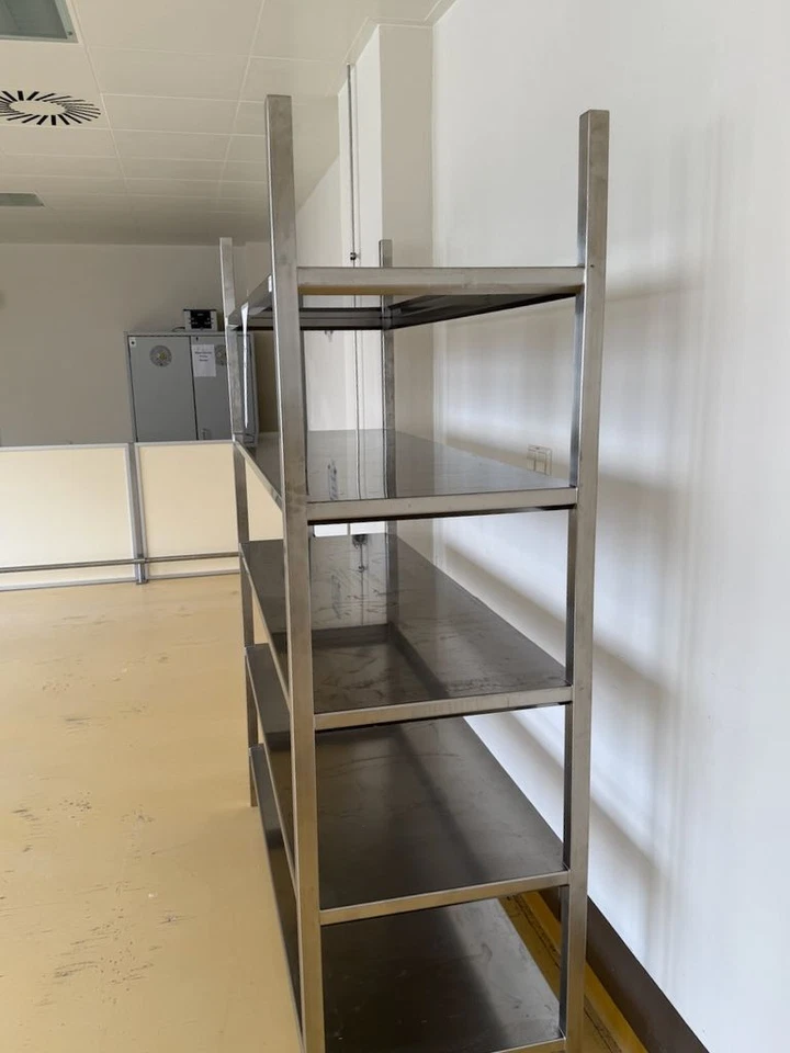 Edelstahl Regal 266x60x210cm 5 Fachböden - Bild 3 von 4