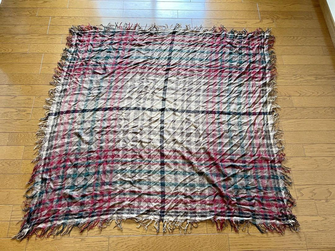 Grande écharpe GUCCI marron en laine monogramme à carreaux 78,7 x 82,7 pouces