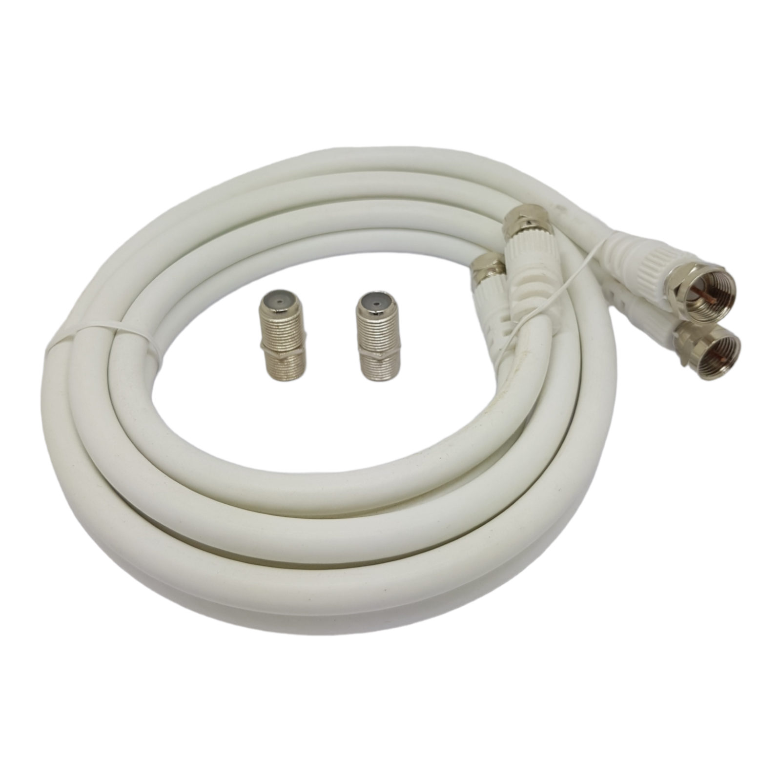 1M Twin Satellite Extension White Sky HD+ Shotgun Cable Lead Coupler HD