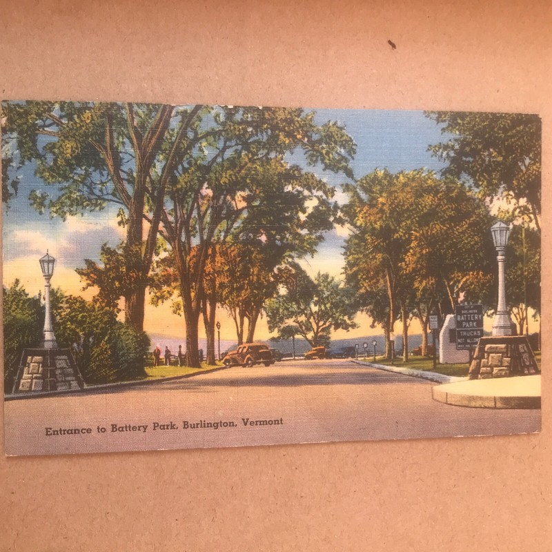 Battery Park  Burlington Vermont postcard