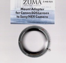 Zuma Canon EOS lens to Sony FE/NEX camera mount lens adapter.