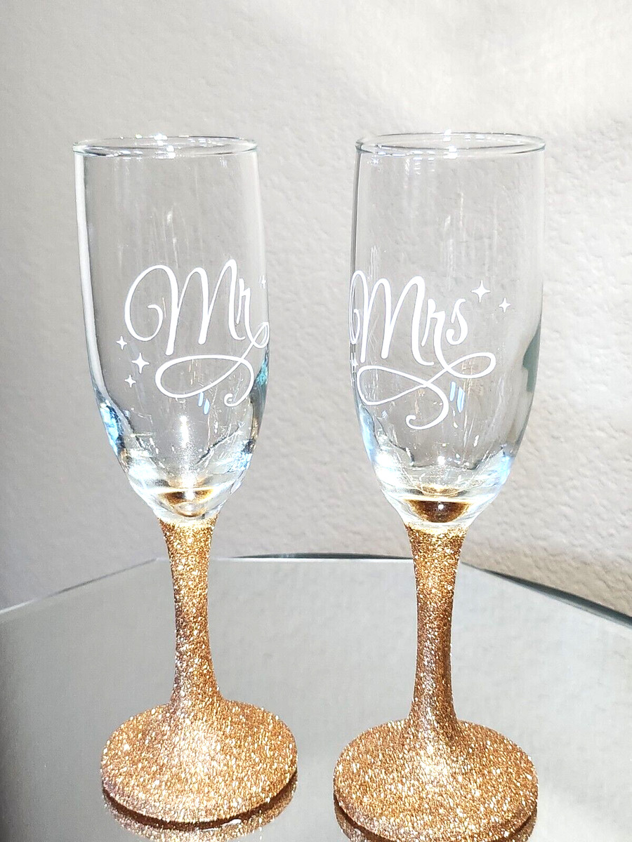 Mr. and Mrs. Champagne Flutes - Libbey Champagne Glasses