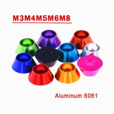 M3M4M5M6M8 Anodized Aluminium Cone Cup Head Washers Fit Socket Cap Screws Bolts