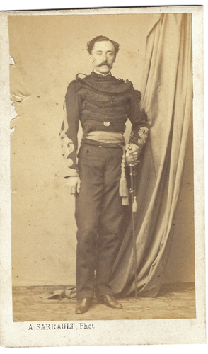 Photo CDV Chef D'escadrons GAYRAUD 3e Lanciers Cavalerie - Lyon 1862, Original