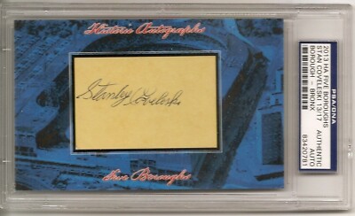 2013 HA Five Boroughs Stan Coveleski Autograph 13/17 Bronx NY Yankees