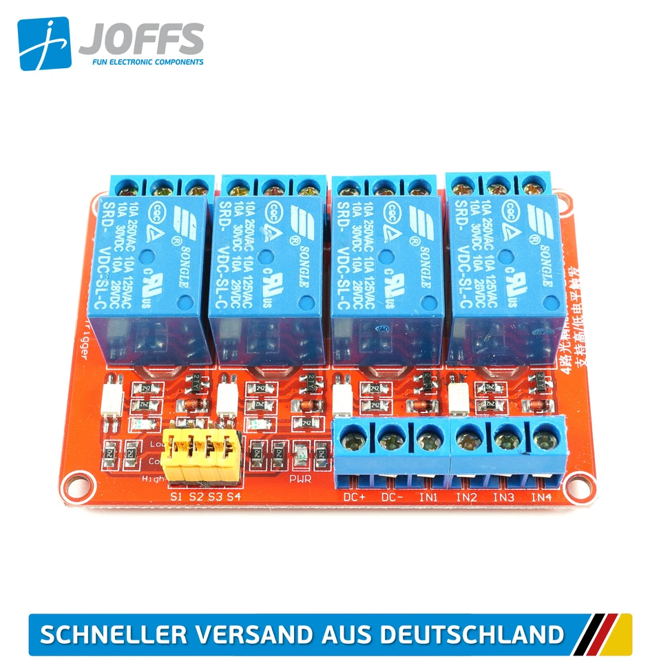 1/2/4/8-Kanal Relais Modul 5V/9V/12V/24V (Multi Relay Module, High/Low Trigger) - Bild 4 von 4