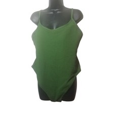 NWT H  M Women's One-piece Sage/ Dark Green Textured Swimsuit Sz XL