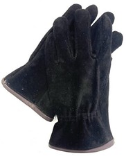 Heavy Duty Black Cow Split Work Glove -Lightly Lined - Size Med - Made In USA