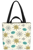 Retro Design Muster 70Er Tasche Retro Design Muster 70Er Sterne Beige Wohnzimme