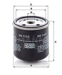 MANN-FILTER WK 712/2 fuel filter for Belarus Deutz-Fahr Fendt Grecav Irisbu