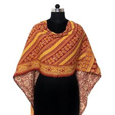 Vintage Kantha Scarf Cotton Sari Stole Women Shawl Hand Stitch Embroidered Ah