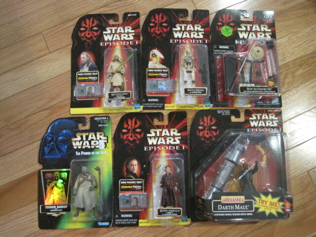 Lot of Hasbro Star Wars Ep Figures Darth Maul/Driod/Queen
