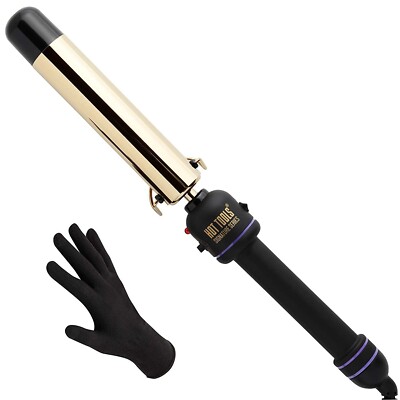HOT TOOLS Pro Signature  Flipperless Gold Curling Wand,  1-1/4'',   Black/Gold