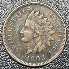 1903 Indian Head Cent Choice Extremely Fine XF+ Coin