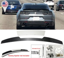 2 Pc Gurney Flap Matt Black Decklid Wickerbill For 16-24 Chevy Camaro RS Spoiler