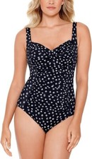 Swim Solutions Twist Corset-Back Tummy Control One-Piece Swimsuit Galactica 18