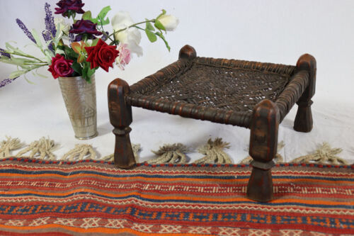 36x36 cm antik Hocker Antique Chair Low stool Nuristan Afghanistan Pakistan 21/H - Bild 1 von 12