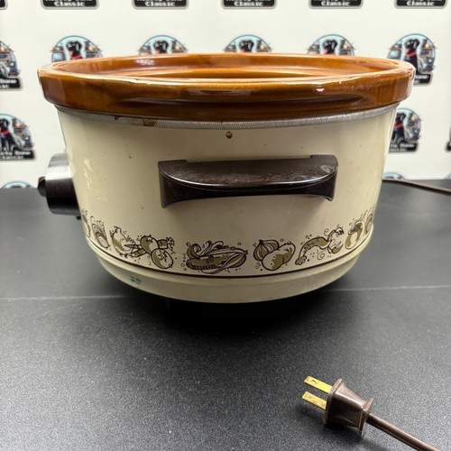 Vintage Rival Crock-Pot Slow Cooker Avocado Floral 3-Qt Manual Dial Tested Works - Picture 7 of 8