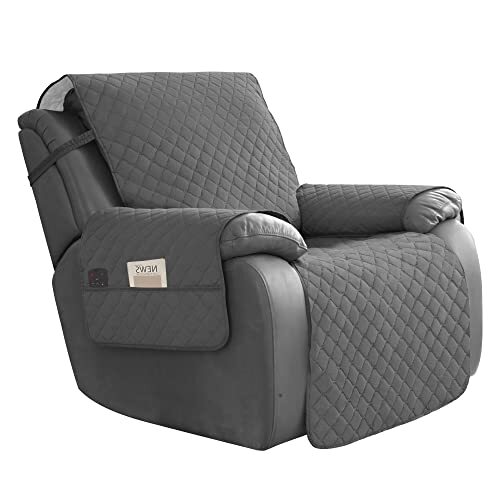 Waterproof Oversized Recliner Chair Sofa Cover with Small-XL Gray/Light Gray - Picture 2 of 8