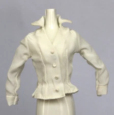 White Top Shirt Blouse Clothes Fashion Business Suit Fitted fits TNT Barbie Doll