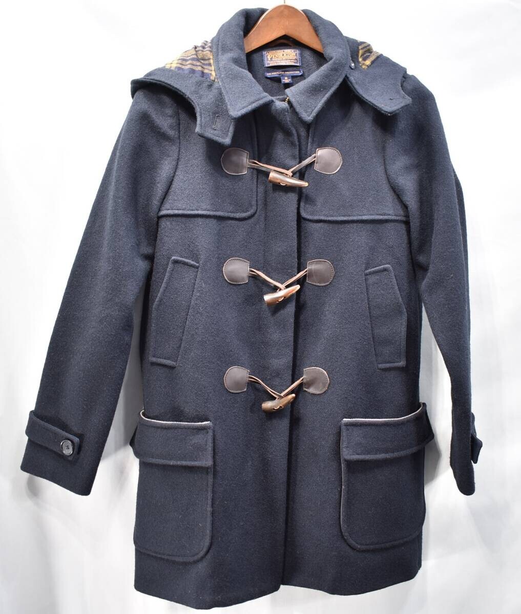 Pendleton Womens Long Sleeve Wool Jacket Duffel Coat Navy Size