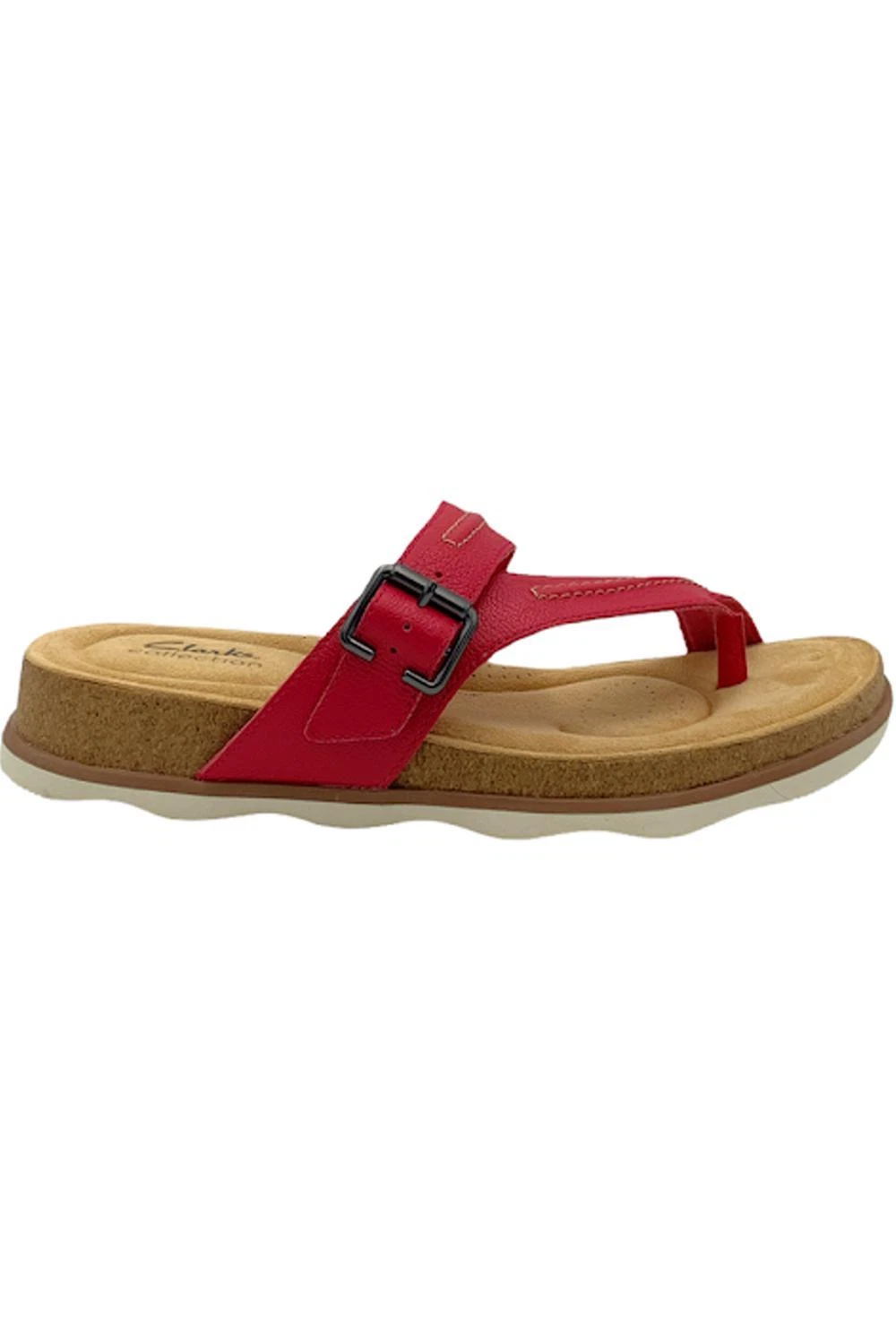 Sandali Clarks Collezione Fibbia Punta Brynn Madi Pelle Fucsia