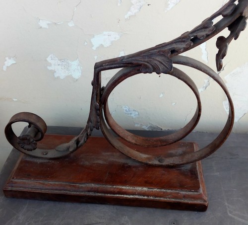 Reggi Locandina a bandiera a parete di ferro battuto abbronzato con base H=60 cm - Foto 2 di 4