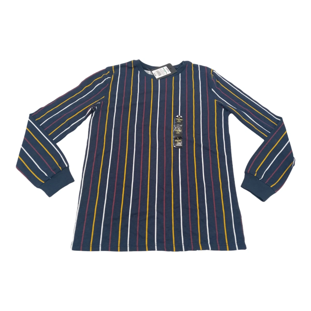 Art Class Boy's L (12/14) Vertical Striped Long Sleeve T-Shirt