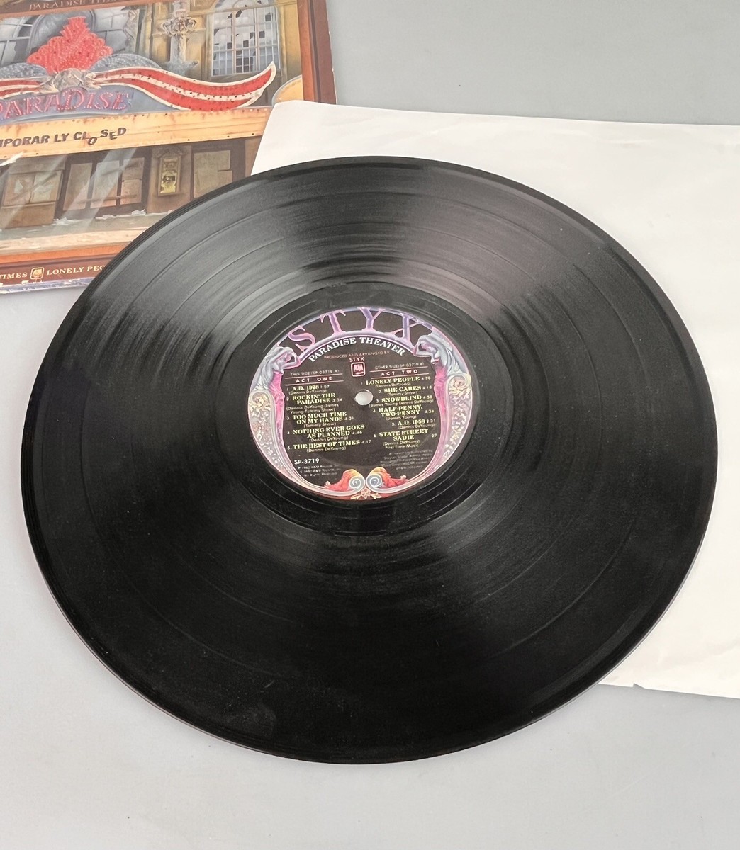 Styx Paradise Gala Premiere 1980 Vintage Vinyl ETCHED