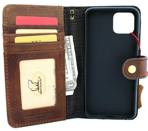 Genuine leather case for Google Pixel 4 book wallet cover Jafo vintage closure - Picture 4 of 9