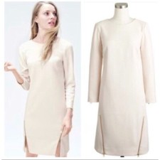 J.CREW White Shift Dress Double Zip Lined Size 6