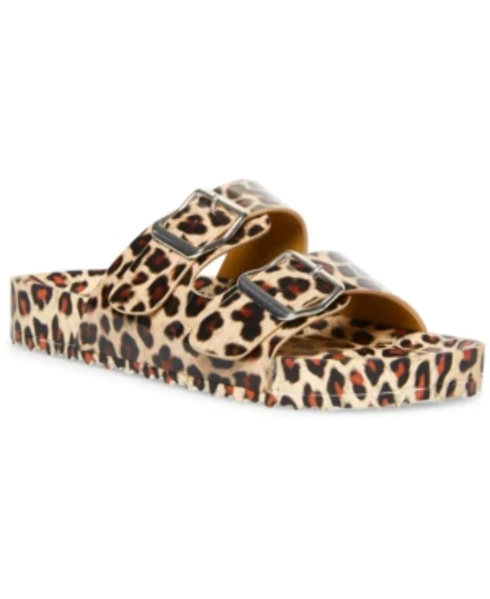Animal print footbed sandals store
