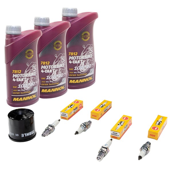 3L ÖL ÖLfilter + ZüNdkerzen Inspektionspaket FüR Honda CBX 750 F RC17 1984-1986-image