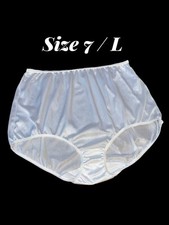Vintage UNDERSCORE UNDERWEAR BRIEF PANTIES SZ 7 WHITE NYLON Granny Panty