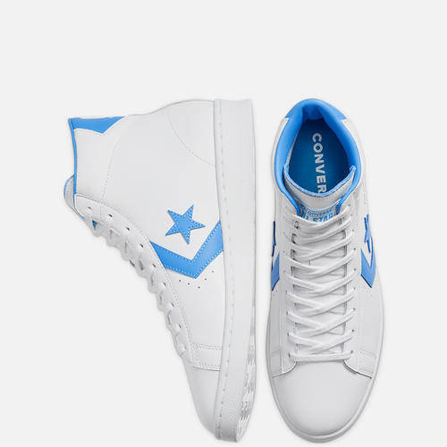 Original Mens Converse Pro Leather Mid Top White Blue Trainers Shoes 166813C  | eBay