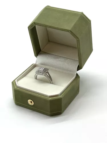 Vintage  Design Engagement  Jewelry Storage Box Wedding Ring Box For Light Green