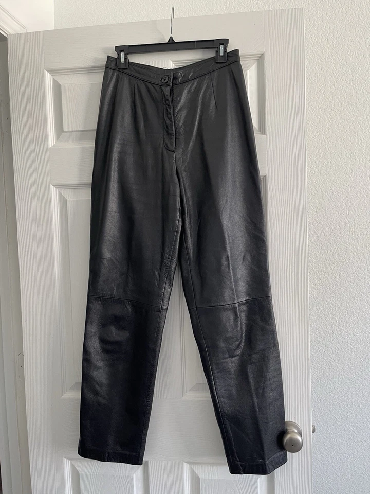 Mixit Vintage Leather Pants 10 Straight Classy Lined Inseam 30 High Rise - Image 4 of 4