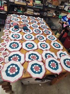 Cotton Flower Afghan Starts 32 Rounds 9 Middle Rounds 9 Connectors See Pics