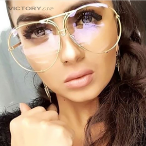 oversized transparent glasses