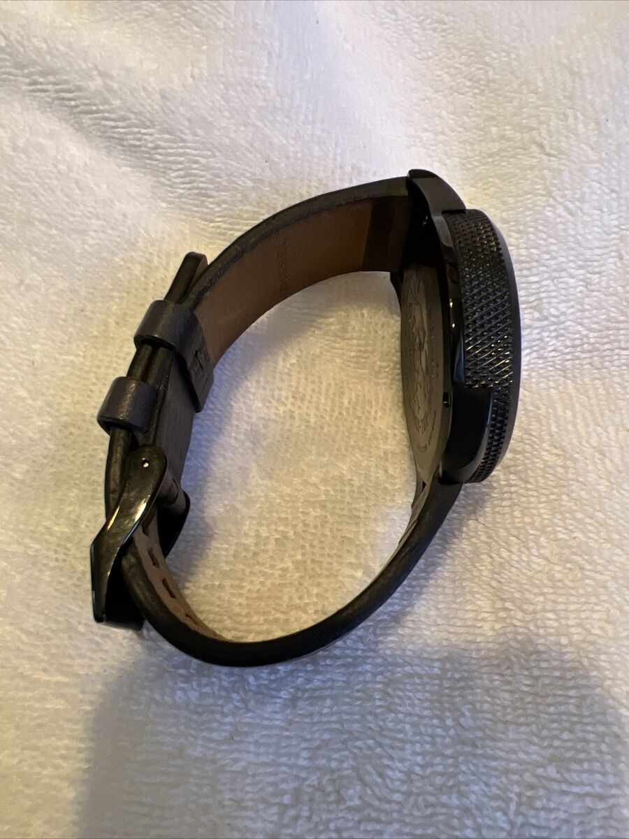 Diesel Only The Brave 5 Bar Black DZ-1776 Quartz Leather