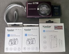 Nikon Coolpix S210 8MP Digital Camera Purple W/ Charger  Batteries Tested