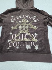 Juicy Couture Girls Velour Track Jacket Brown Sz XL Zipper Y2K EUC